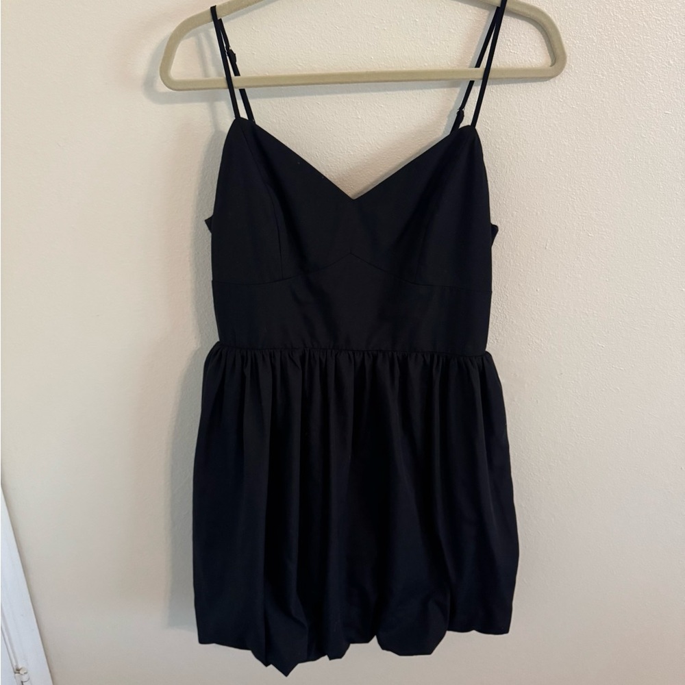 Black Spaghetti Strap Bubble Dress
